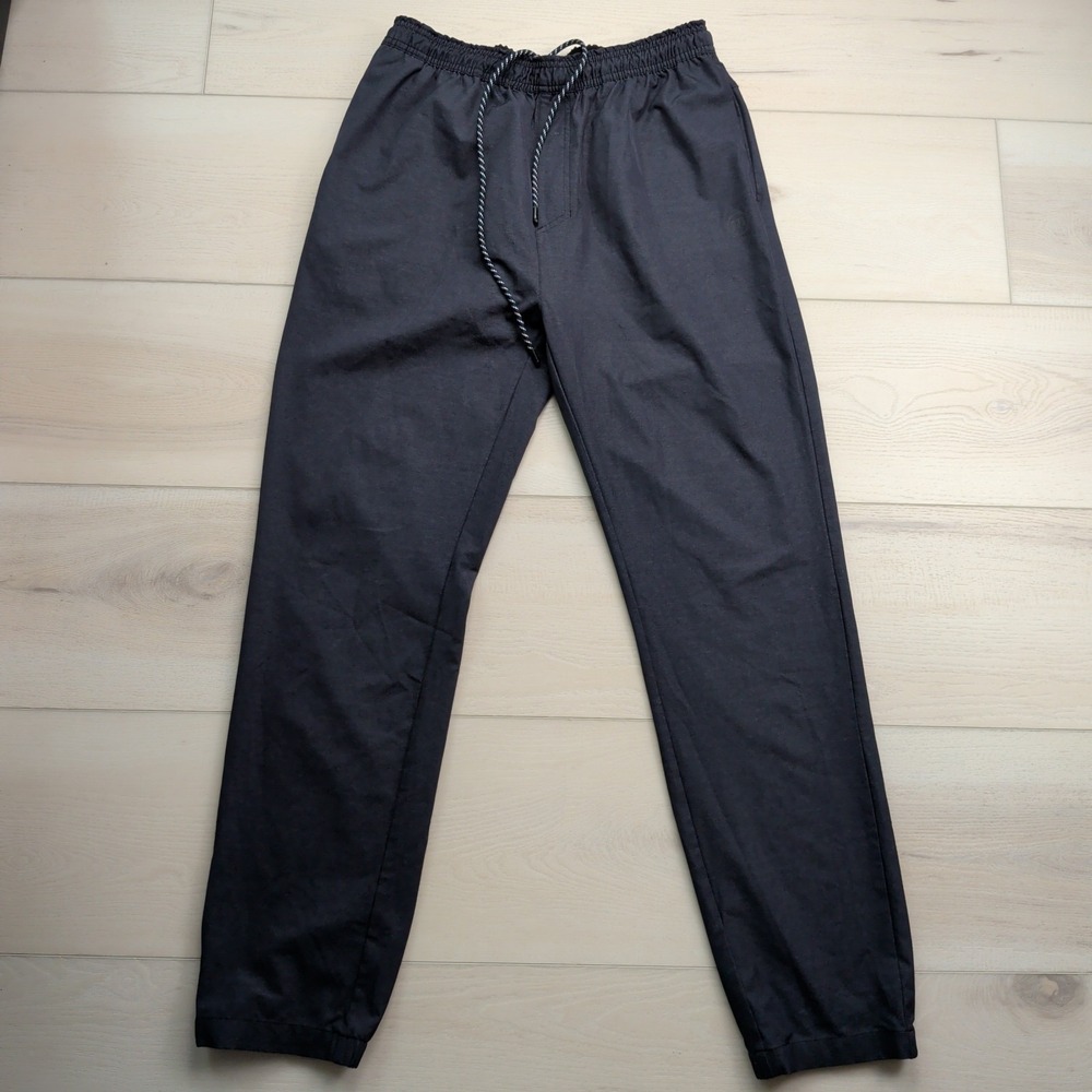 Travis Mathew Jogger Pants Mens Small Black Elastic Waist Zip Pockets Golf